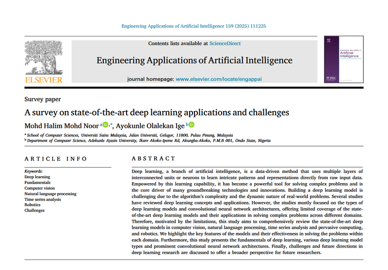 Featured image of post 论文阅读_2025_A survey on state-of-the-art deep learning applications and challenges